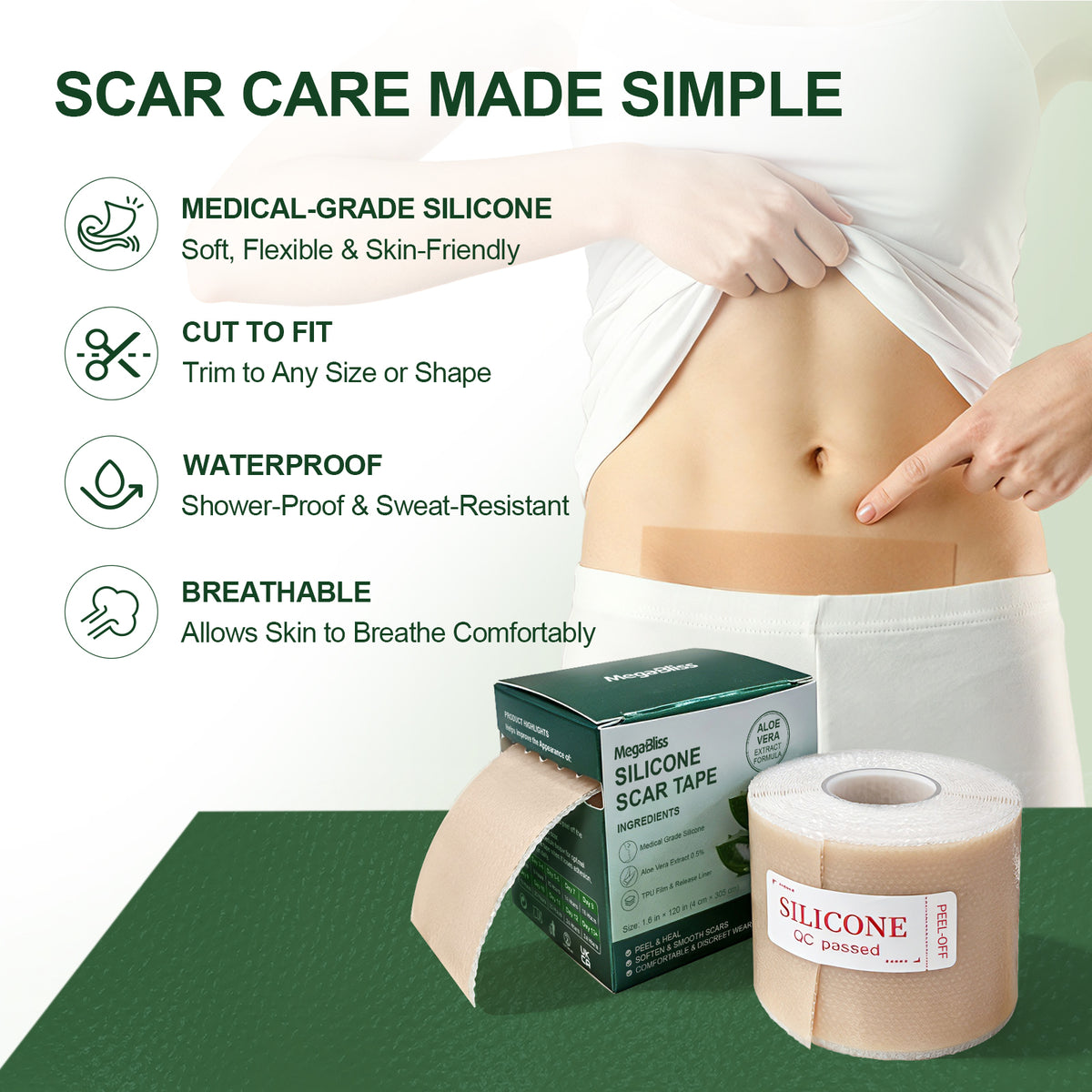 Silicone Scar Tape Silicone Scar Sheets for Surgical Scars
